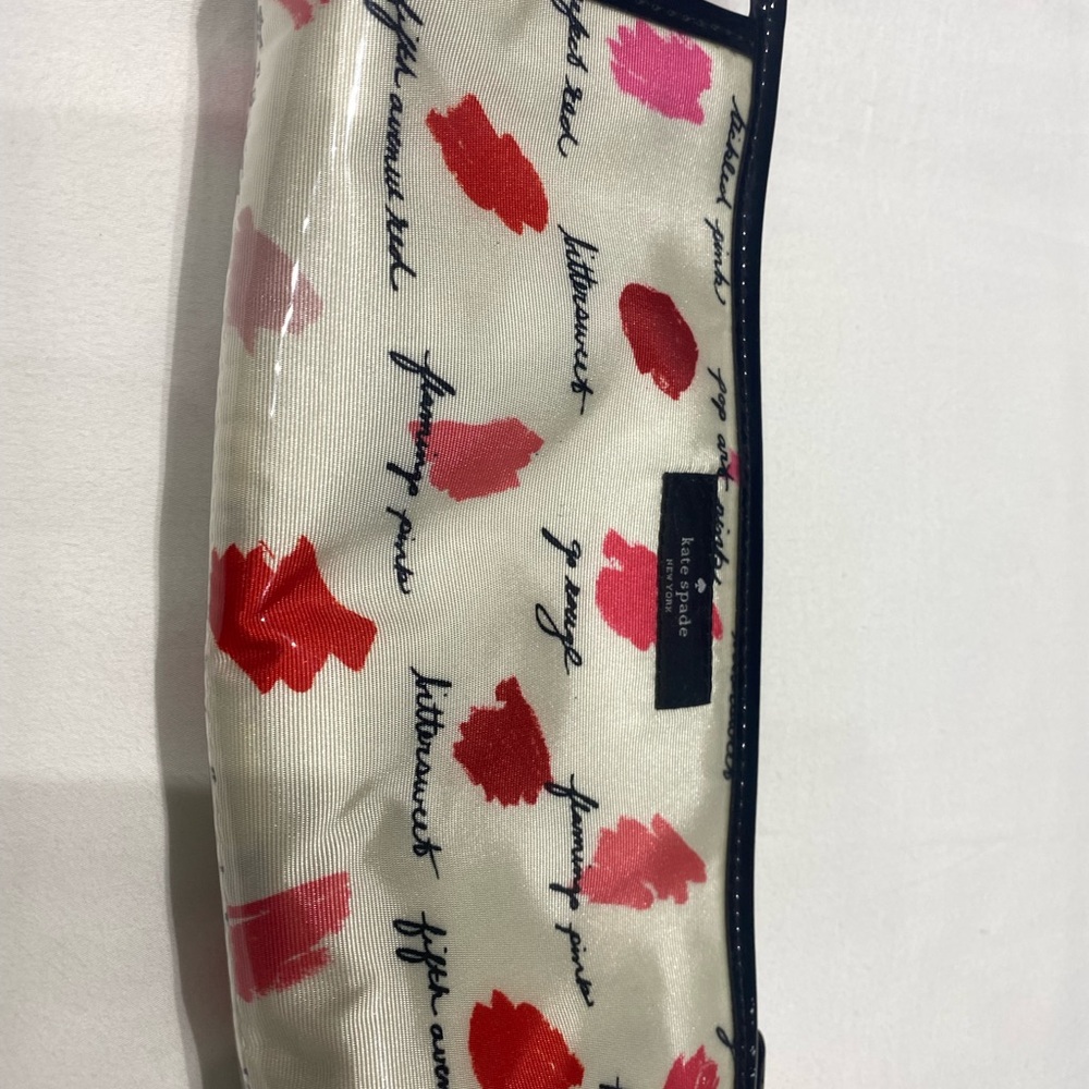 Kate Spade Red and Pink Cosmetic Bag